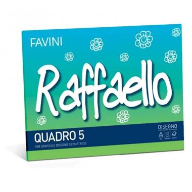Favini - album disegno raffaello - quadretto 5mm retro neutro - 20 fg - 100gr - 24 x 33 cm