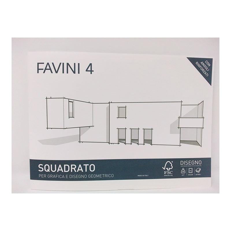 Favini - album cartangoli favini 4 liscio riquadrato - 20 fg - 220 gr - 24 x 33 cm
