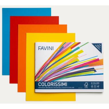 Favini - album colorissimi 220 - 16 fg (2 fg x 8 colori) - 220 gr - 24 x 33 cm