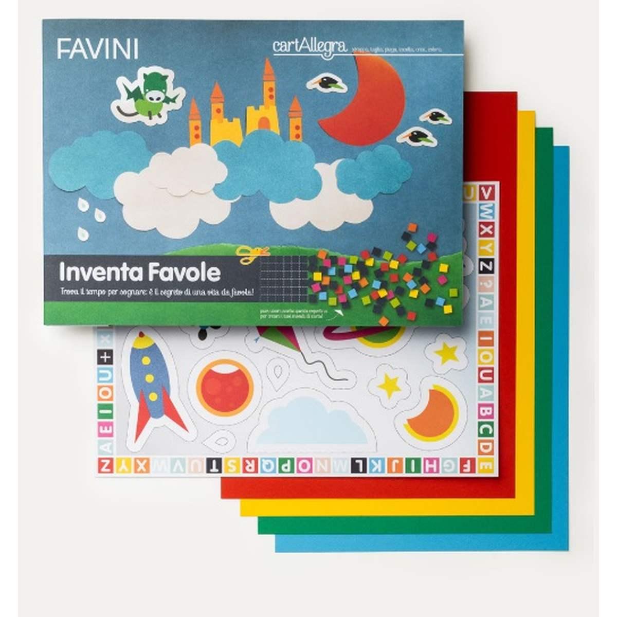 Favini cartallegra taglia e incolla - natutale colorata - 10 fg - 90 gr - 24 x 33 cm