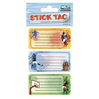 Lebez - busta 6 etichette adesive fantasia  per quaderni - etichetta da 7 x 3,5 cm