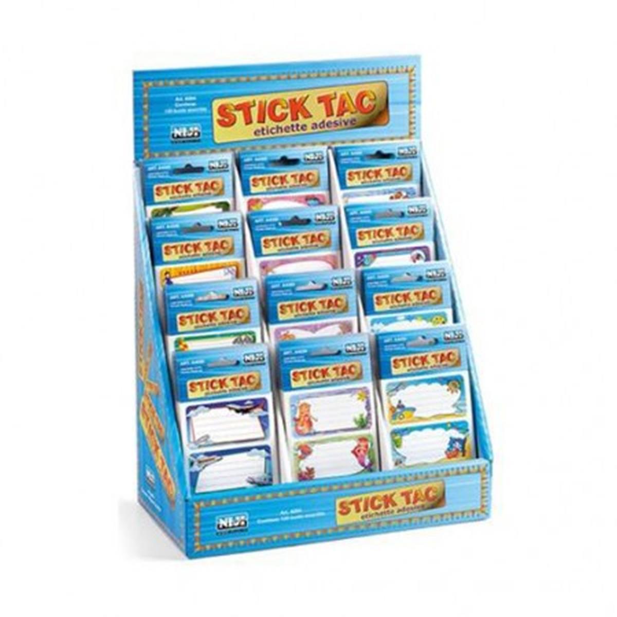 Lebez - busta 6 etichette adesive fantasia per quaderni - etichetta 7 x 3,5 cm - con particolari glitterati