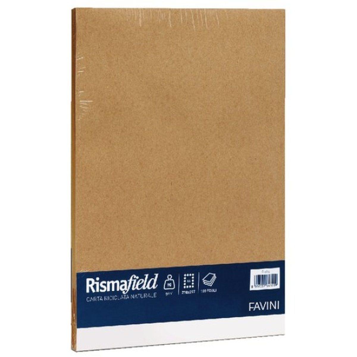 Favini rismafield carta riclicata a4 90gr 100fg nocciola