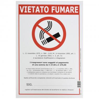 Edipro - cartello vietato fumare - cartoncino patinato da 350 gr - formato 29,7 x 21 cm