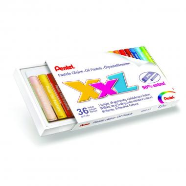 Pentel - pastelli ad olio xxl- scatolo 36 pastelli 12 mm