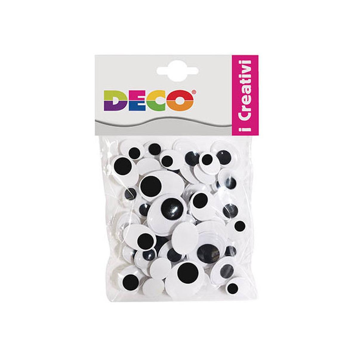 Deco - occhi mobili adesivi ovali - 100 pezzi 7 x 9 mm