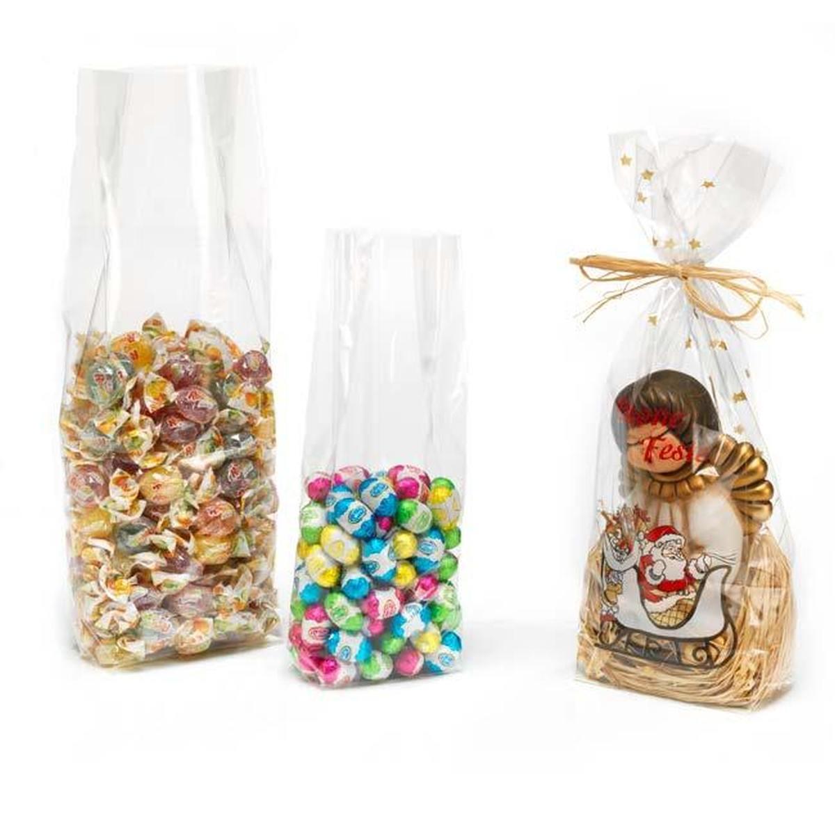 B-pack - buste con fondo quadro e soffietto laterale e fondo rinforzato - formato 8 + 4 x 24 cm - confezione da 50 pz - idonee per alimenti, riciclabili e multiuso