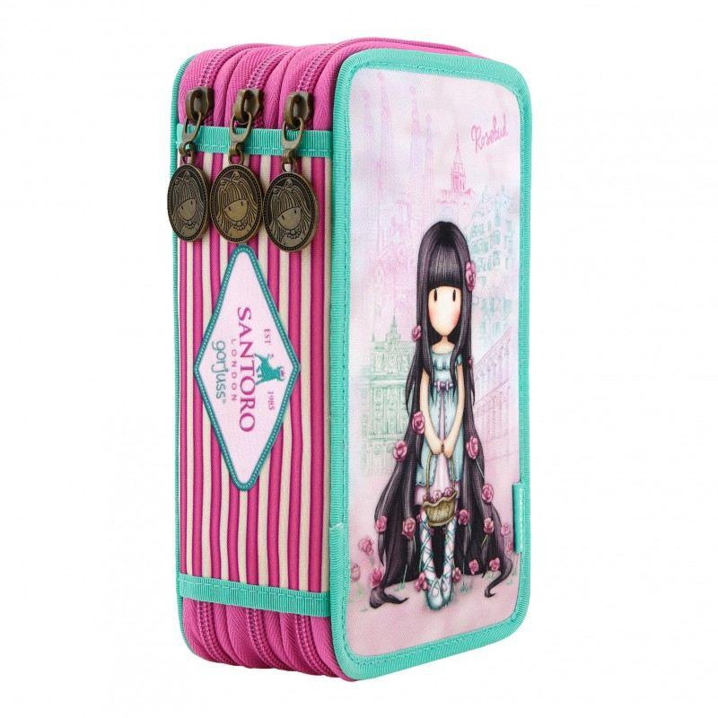 Astuccio 3 zip gorjuss cityscape rosebud
