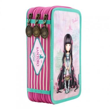 Astuccio 3 zip gorjuss cityscape rosebud