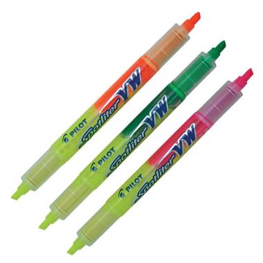 Pilot spotliter vw - evidenziatore a inchiostro liquido doppia punta a scalpello - 2 colori in un solo prodotto