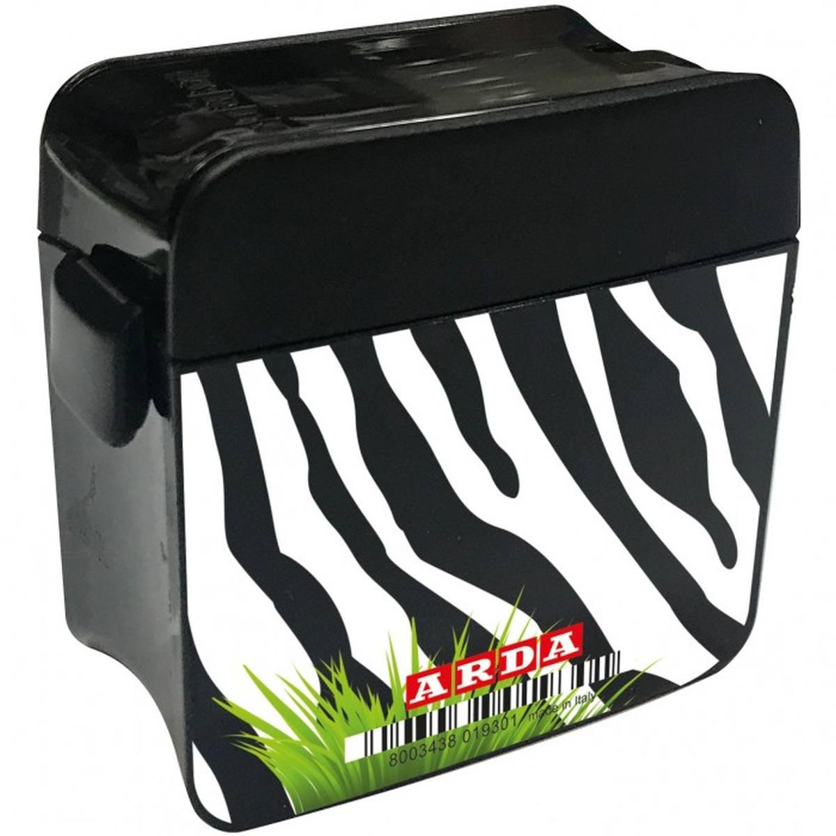 Arda - temperamatite clack nero decorato 2 fori metallo con serbatoio