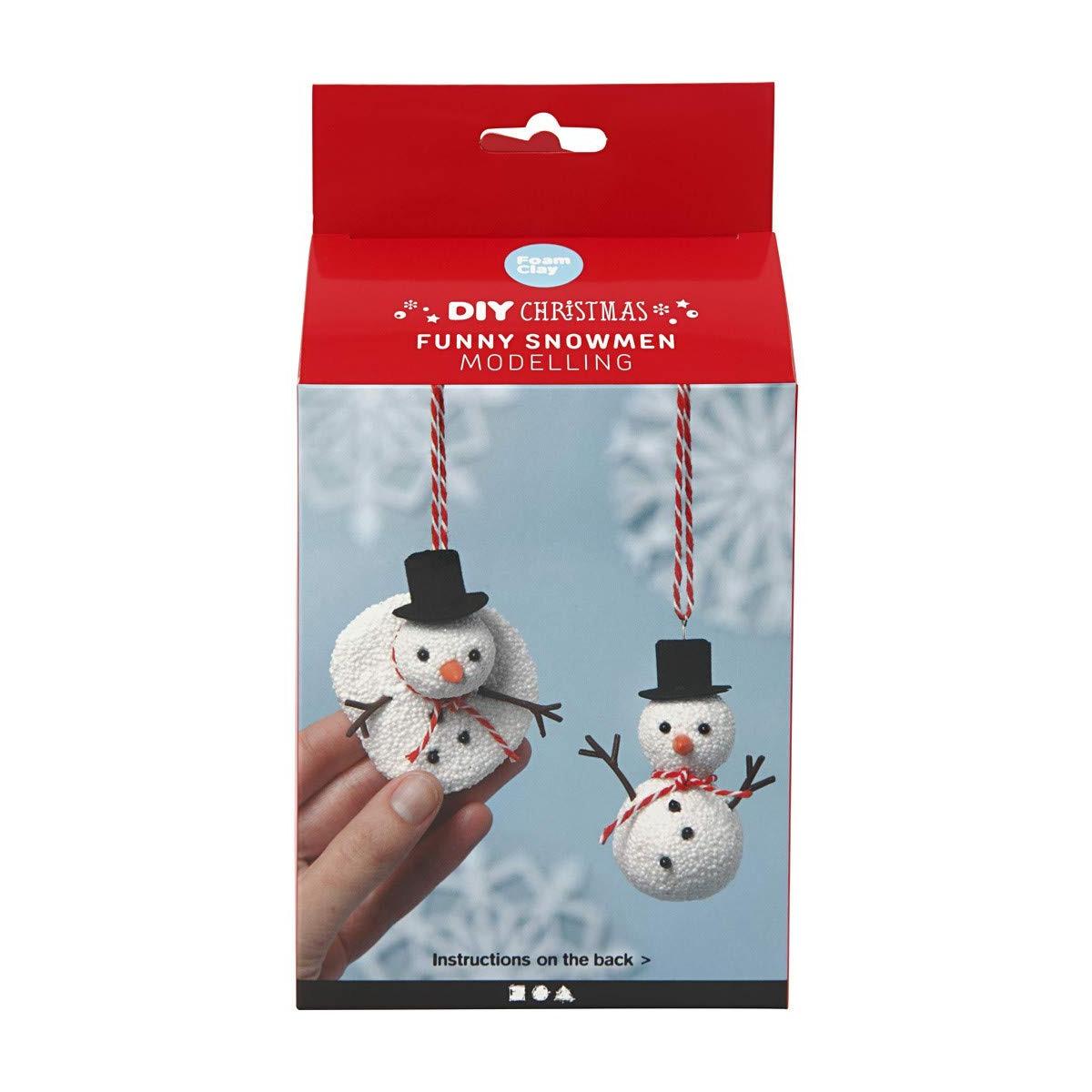 Funny snowmen creativ christmas - simpatico pupazzo di neve, da modellare, 1 set