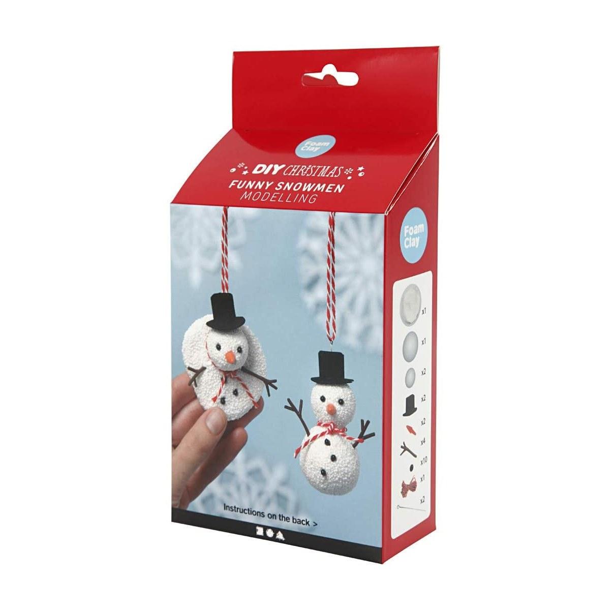 Funny snowmen creativ christmas - simpatico pupazzo di neve, da modellare, 1 set