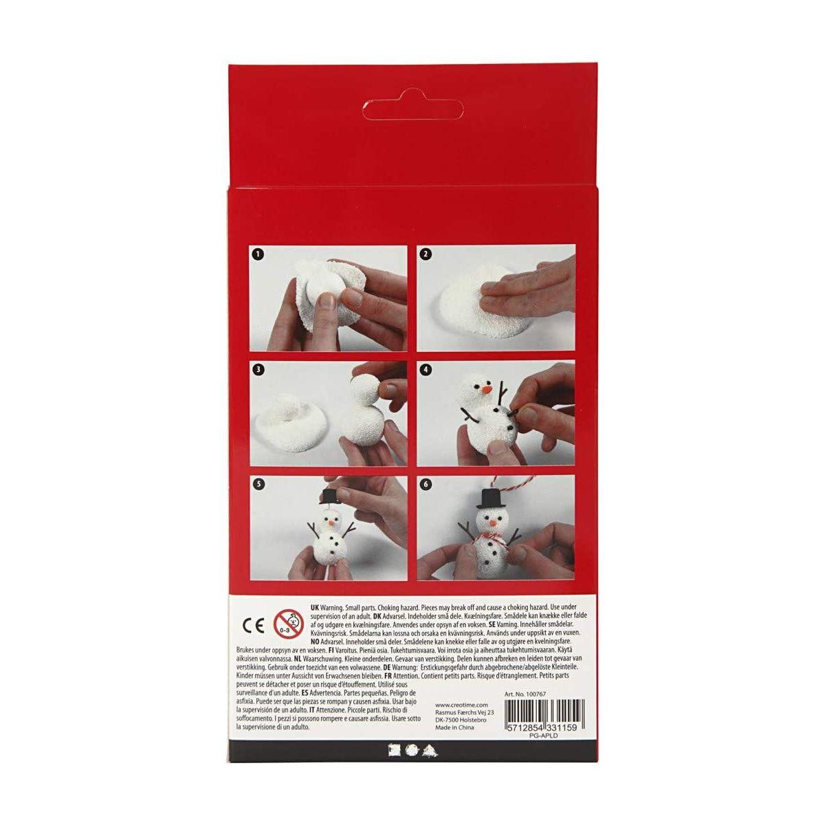 Funny snowmen creativ christmas - simpatico pupazzo di neve, da modellare, 1 set