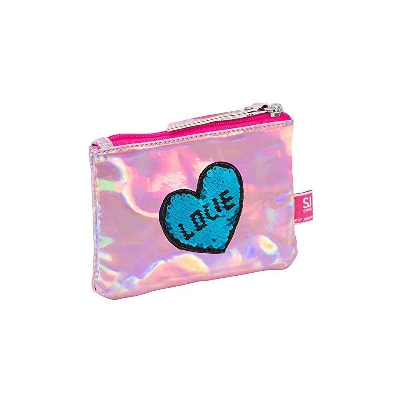 Bustina mini trousse unicorno argento sj (rosa)