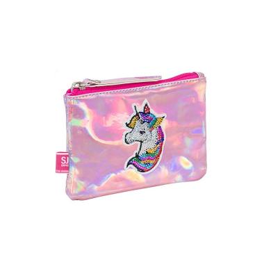 Bustina mini trousse unicorno argento sj (rosa)