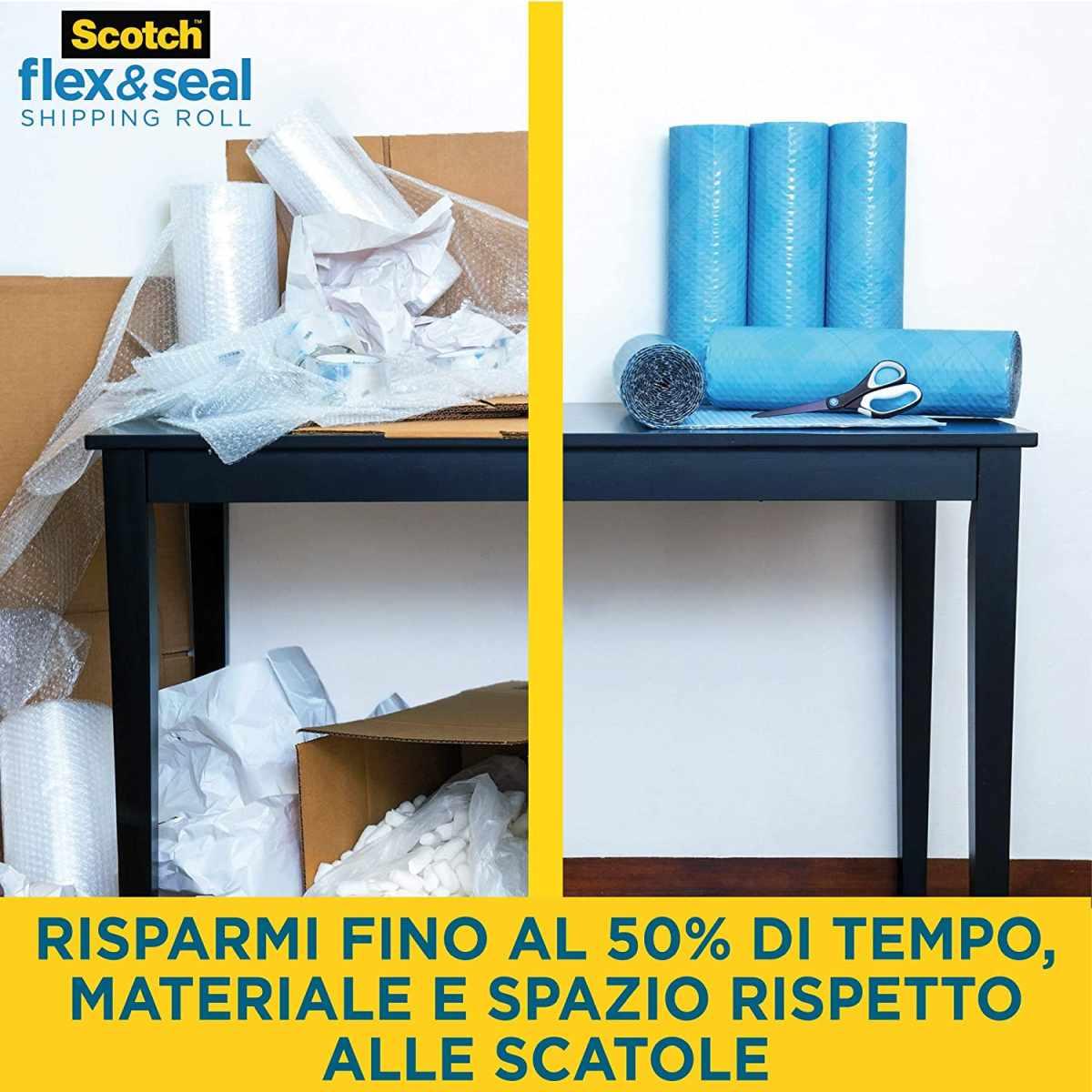 Scotch flex & seal shipping roll - rotolo di spedizione - 38 cm x 3 mt