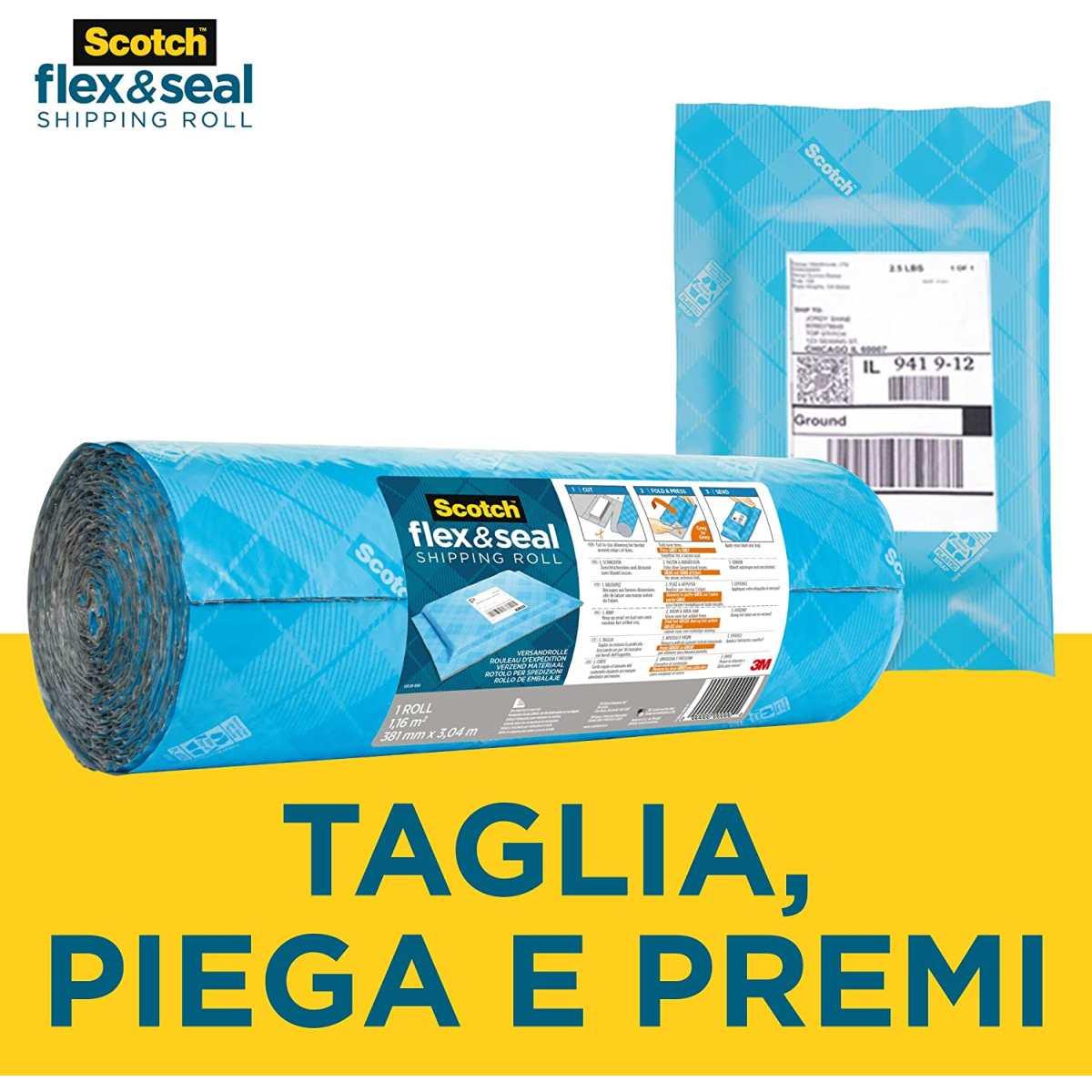 Scotch flex & seal shipping roll - rotolo per spedizioni - 38 cm x 6 mt