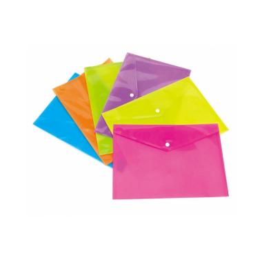 Datazone fluo-dbct - busta con chiusura a bottone di polipropilene - colori fluo - formato voucher -