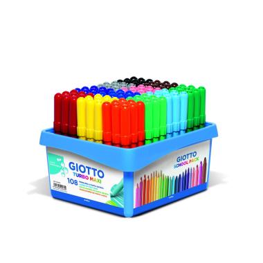 Giotto turbo maxi - pennarelli schoolpack 108 pz