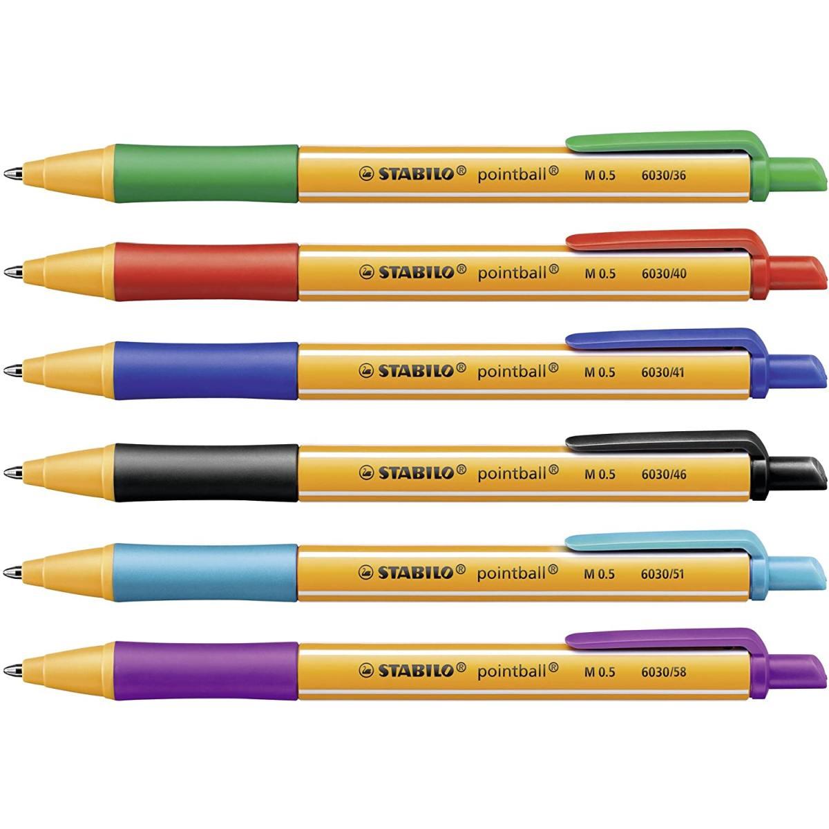 Penna sfera a scatto stabilo pointball - tratto 0,5 mm