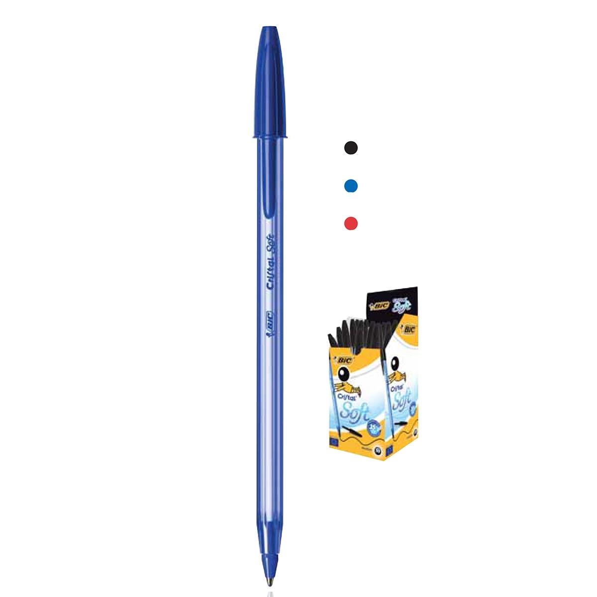 Bic cristal soft - penna a sfera con cappuccio - punta 1,2 mm