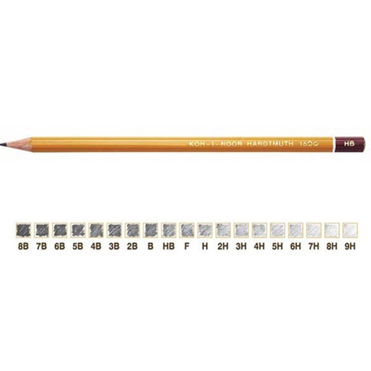 Koh-i-noor - matita h1500 in legno di cedro - grafite nera graduata