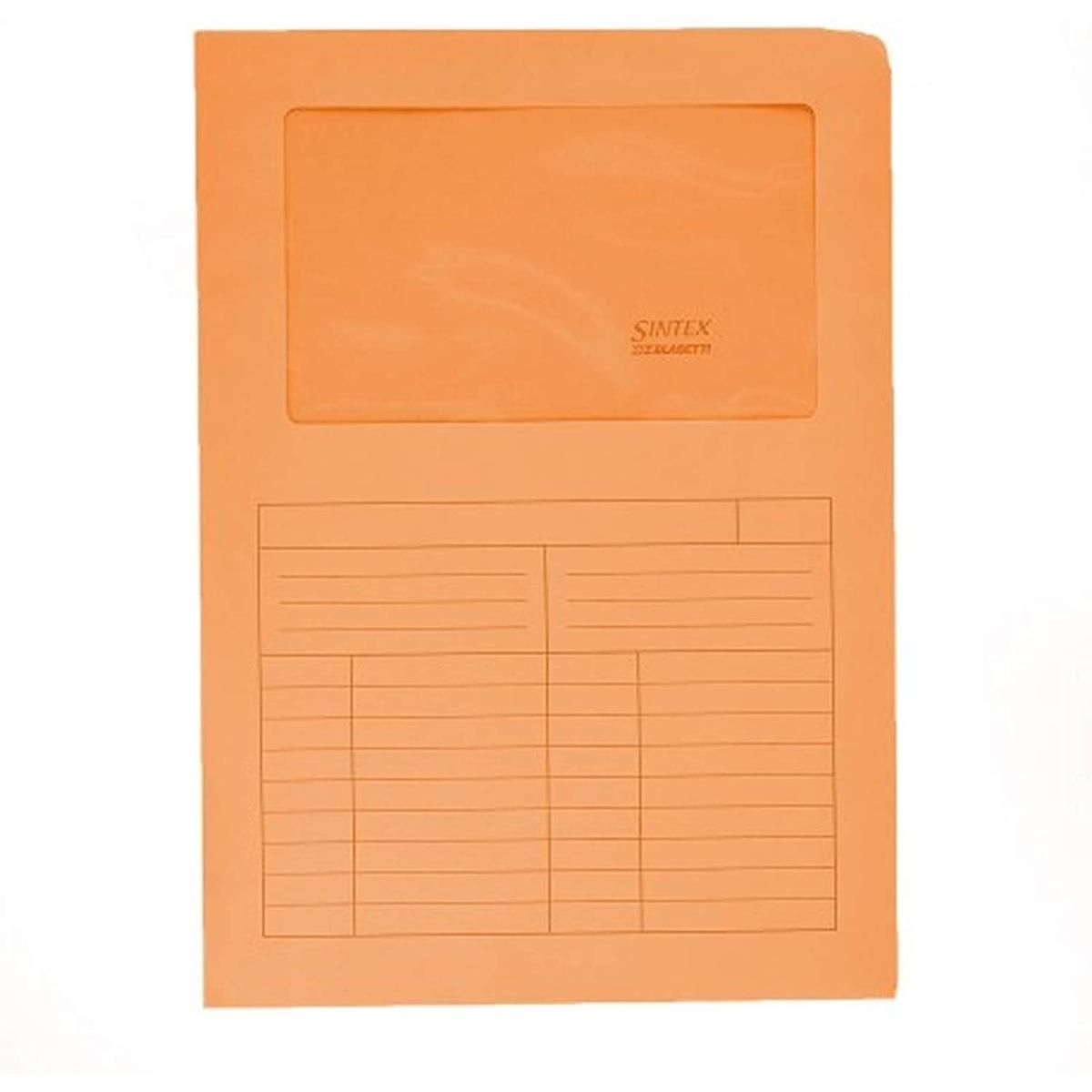 Blasetti sintex - cartelline con finestra chiuse su due lati in cartoncino colorato di pura cellulosa da 120gr. tabella stampata sull'esterno. formato 22 x 31 cm - blister da 50 pz