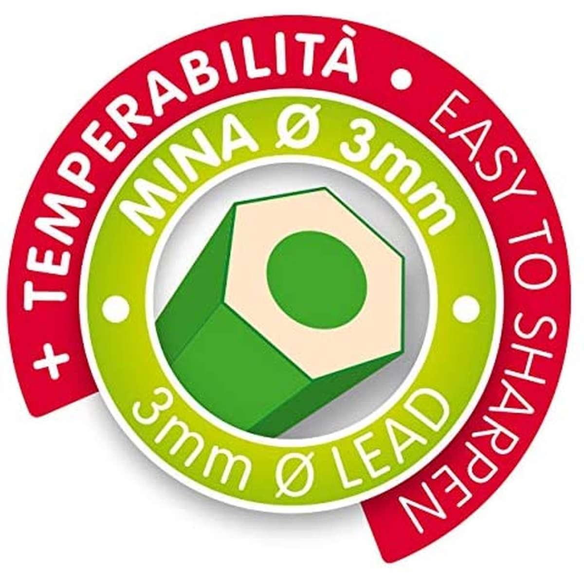 Fibracolor rainbow 36 pastelli esagonali - punta fine - temperino in omaggio