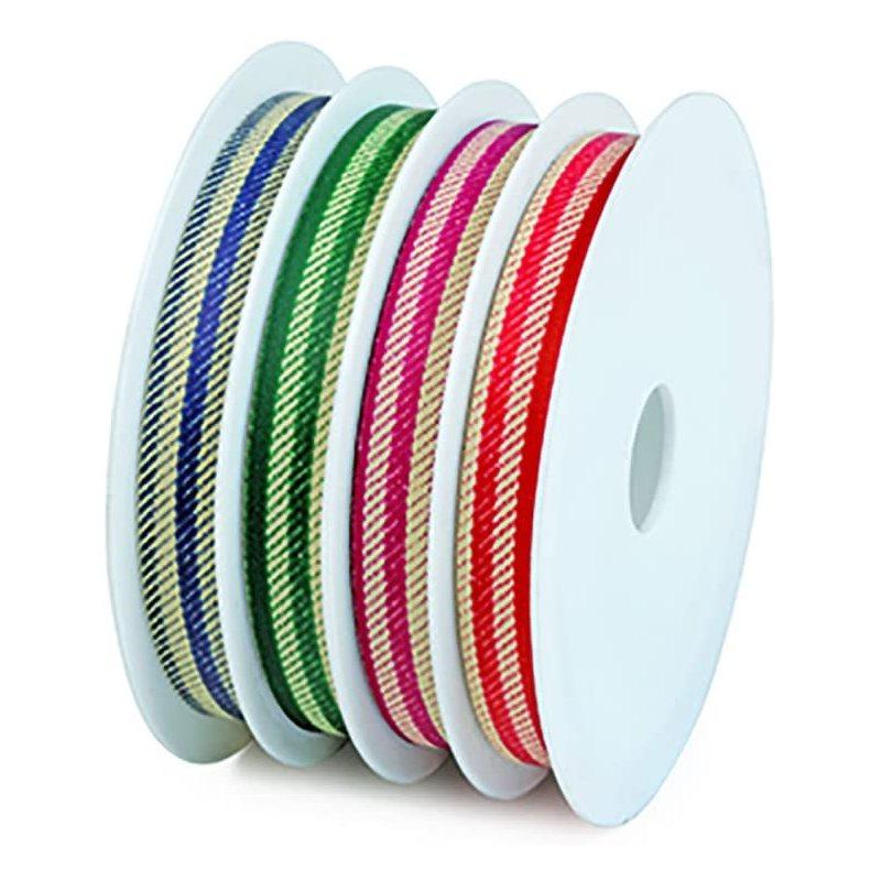 Nastro natale mm 10 x 4 mt  .- confezione 4 nastri assortiti