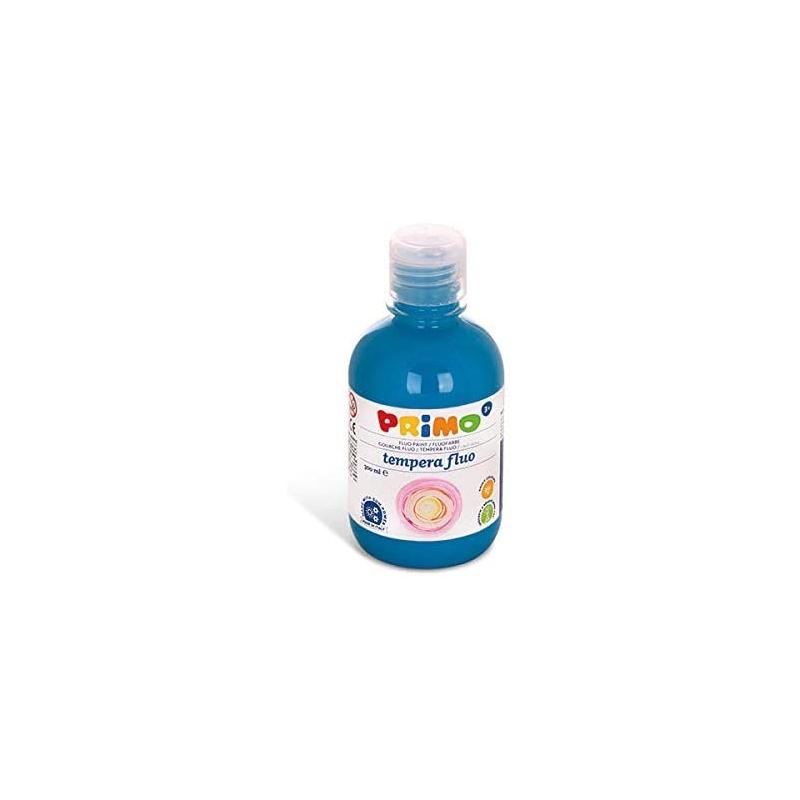 Primo - tempera alta qualita' fluo - bottiglia da 300 ml con tappo dosatore - 6 colori