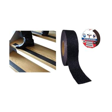 Siam - nastro antiscivolo mm 25 x 18 mt - colore nero - alta adesivita' - adatto per tutte le superfici scivolose - supporto in polipropilene con granuli abrasivi -