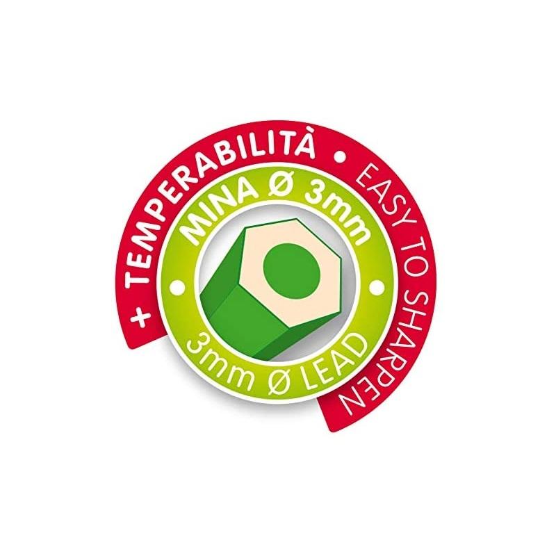 Fibracolor rainbow 12 pastelli punta fine con temperino in omaggio