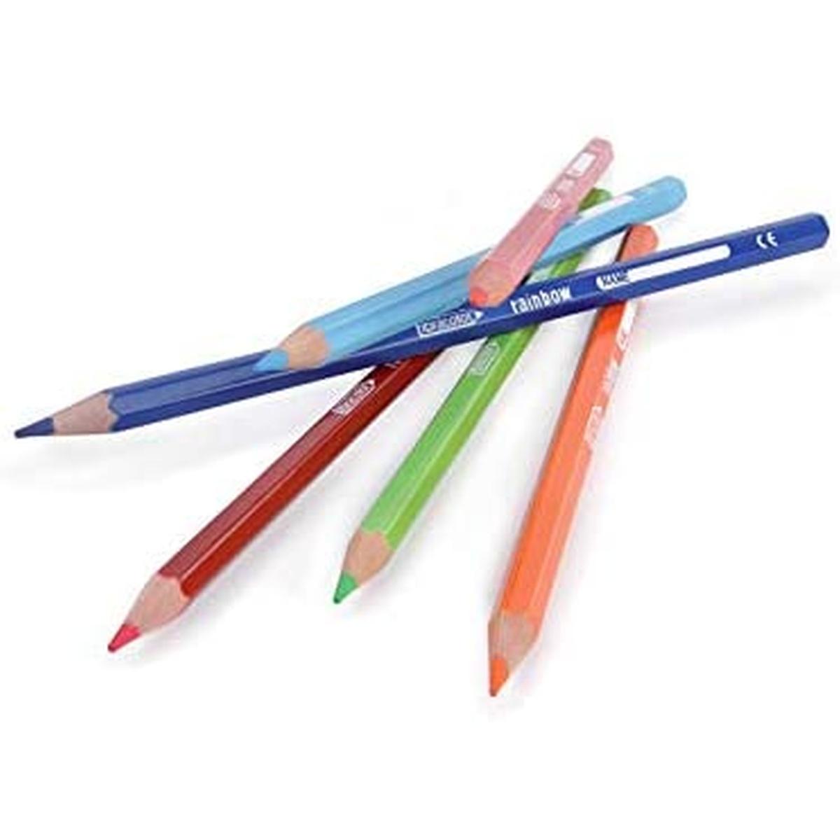 Fibracolor rainbow 18 pastelli punta fine con temperino in omaggio - speciale ricarica astuccio