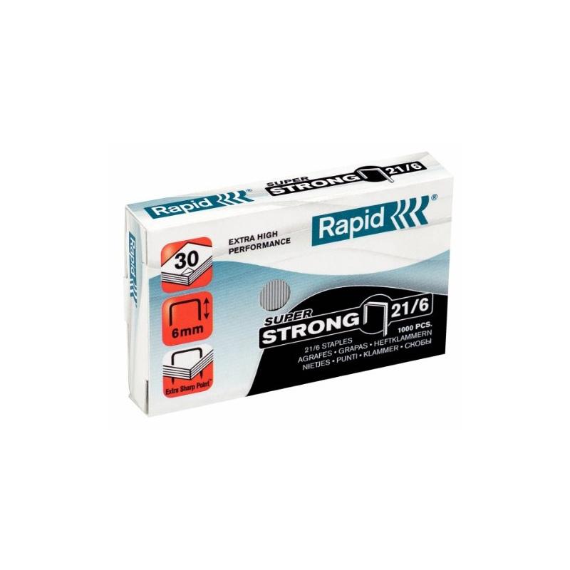 Rapid punti metallici super strong 21/6 - confezione da 1000 pz