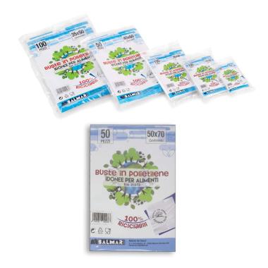 Buste polietilene, multiuso, 50 x 70 cm - confezione da 50 pz