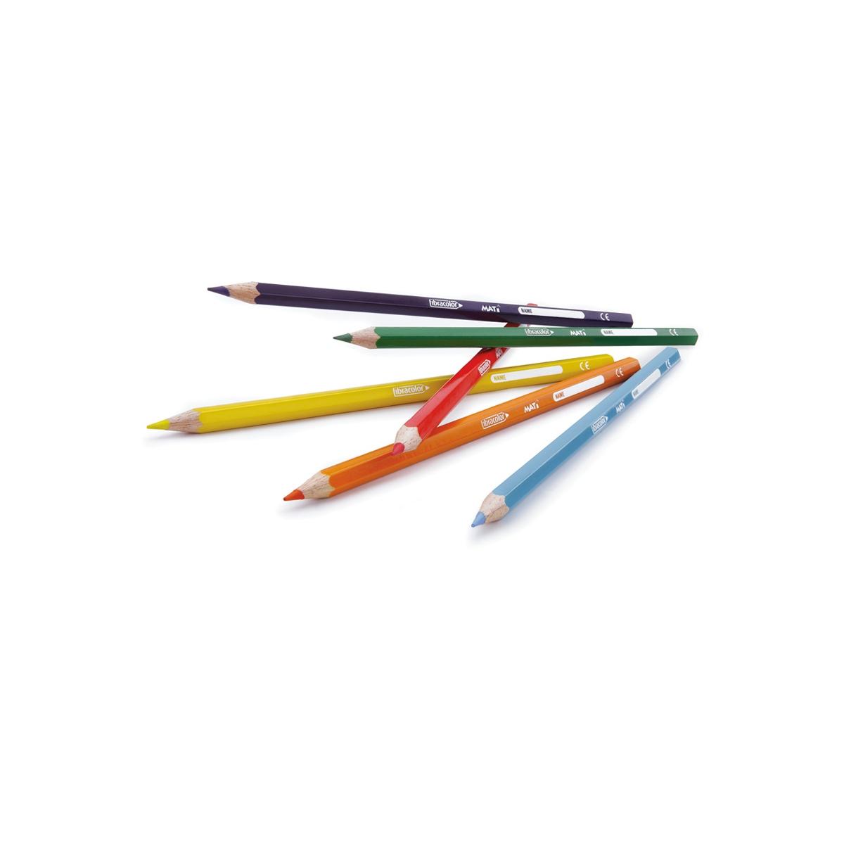 Fibracolor mati' - pastelli in legno esagonale - punta fine - confezione da 12 pz