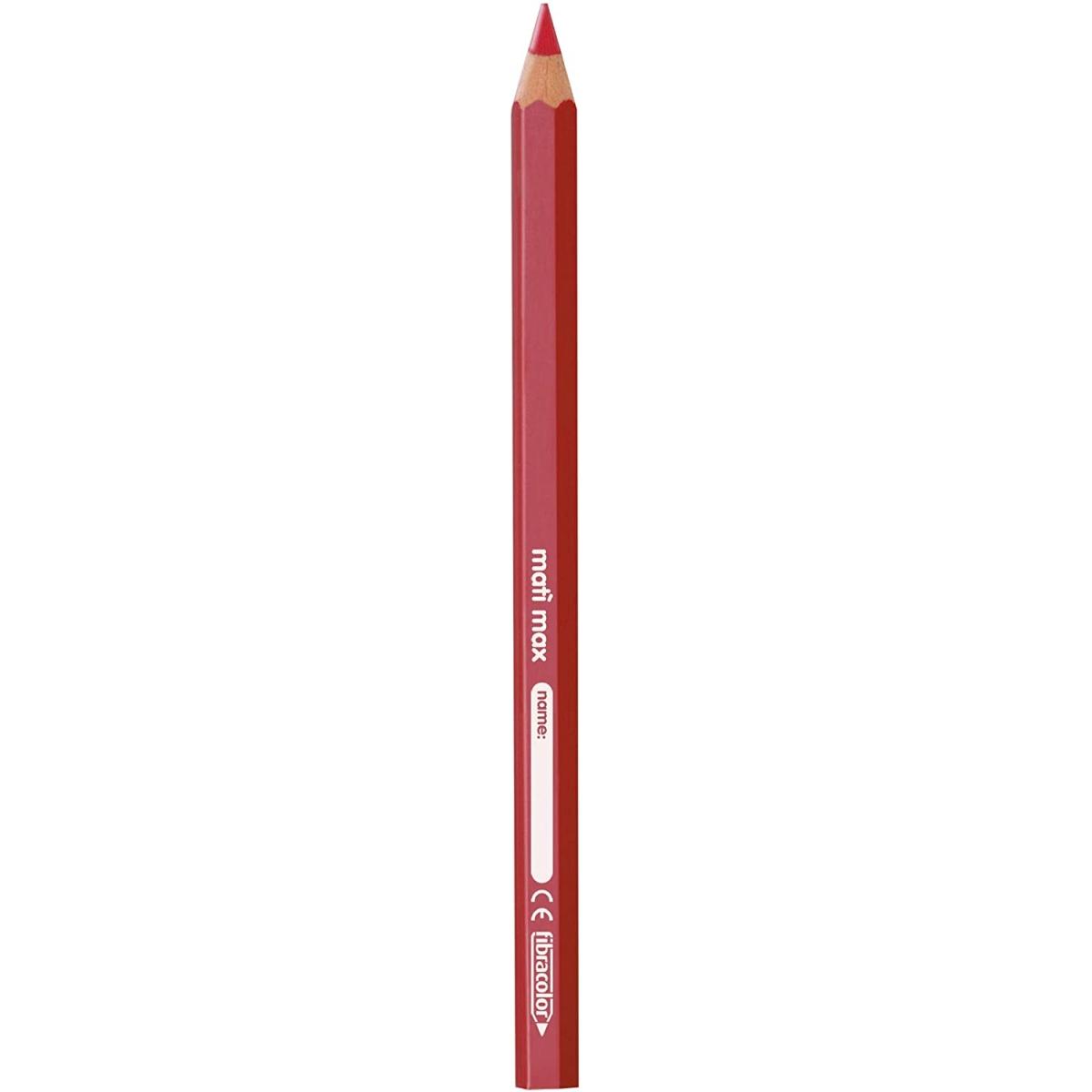 Fibracolor mati' max - pastelli in legno esagonale - punta grossa - confezione da 6 pz