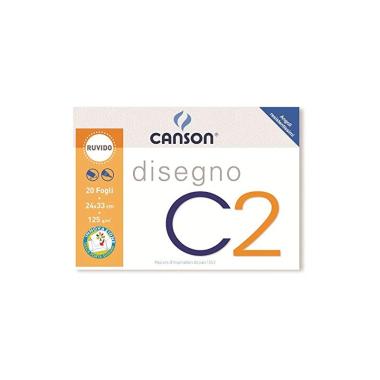 Canson - album da disegno c2 ruvido - 4 angoli - formato 24 x 33 cm - 20 fogli - carta 120 gr