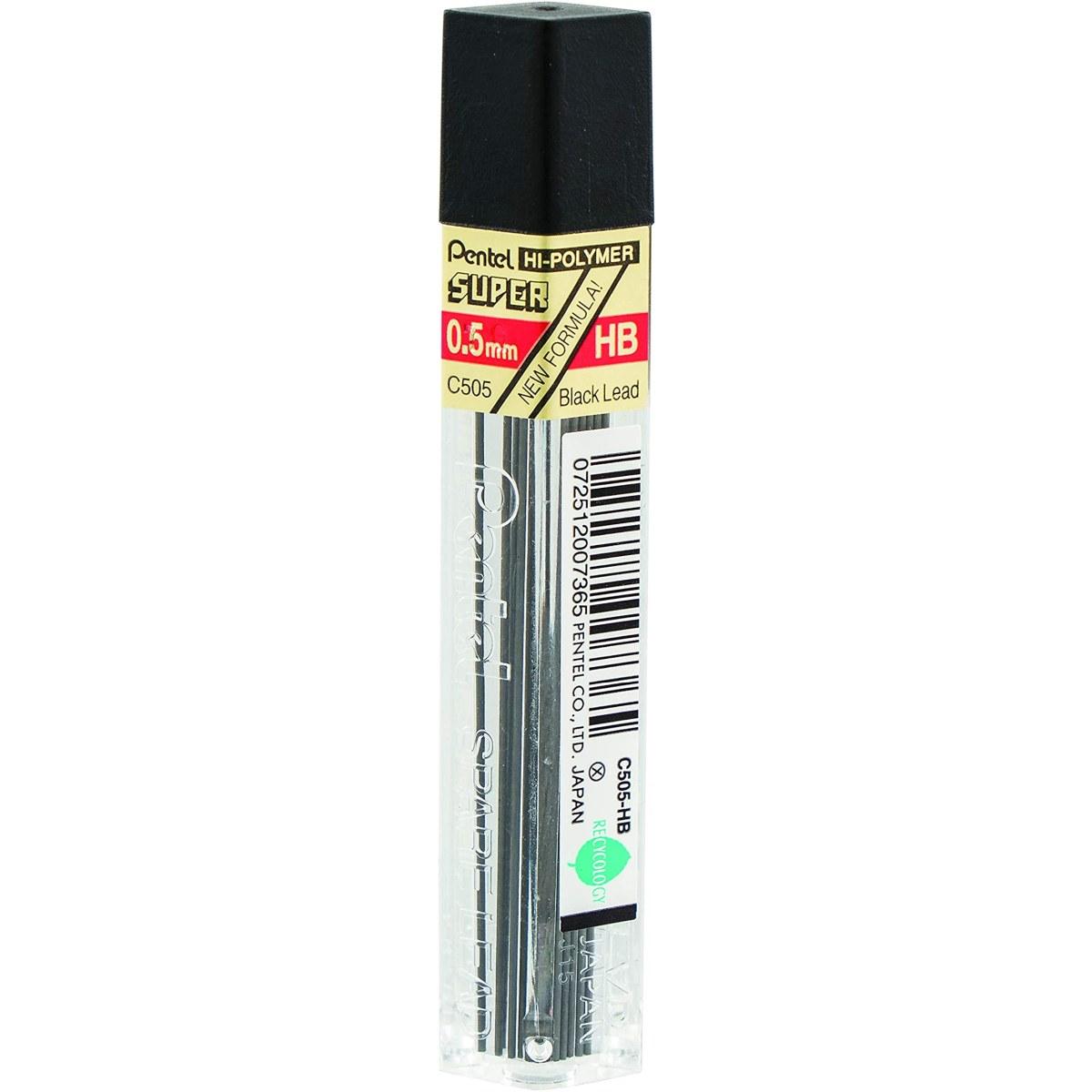 Pentel - micromine super hi-polymer - astuccio da 12 mine