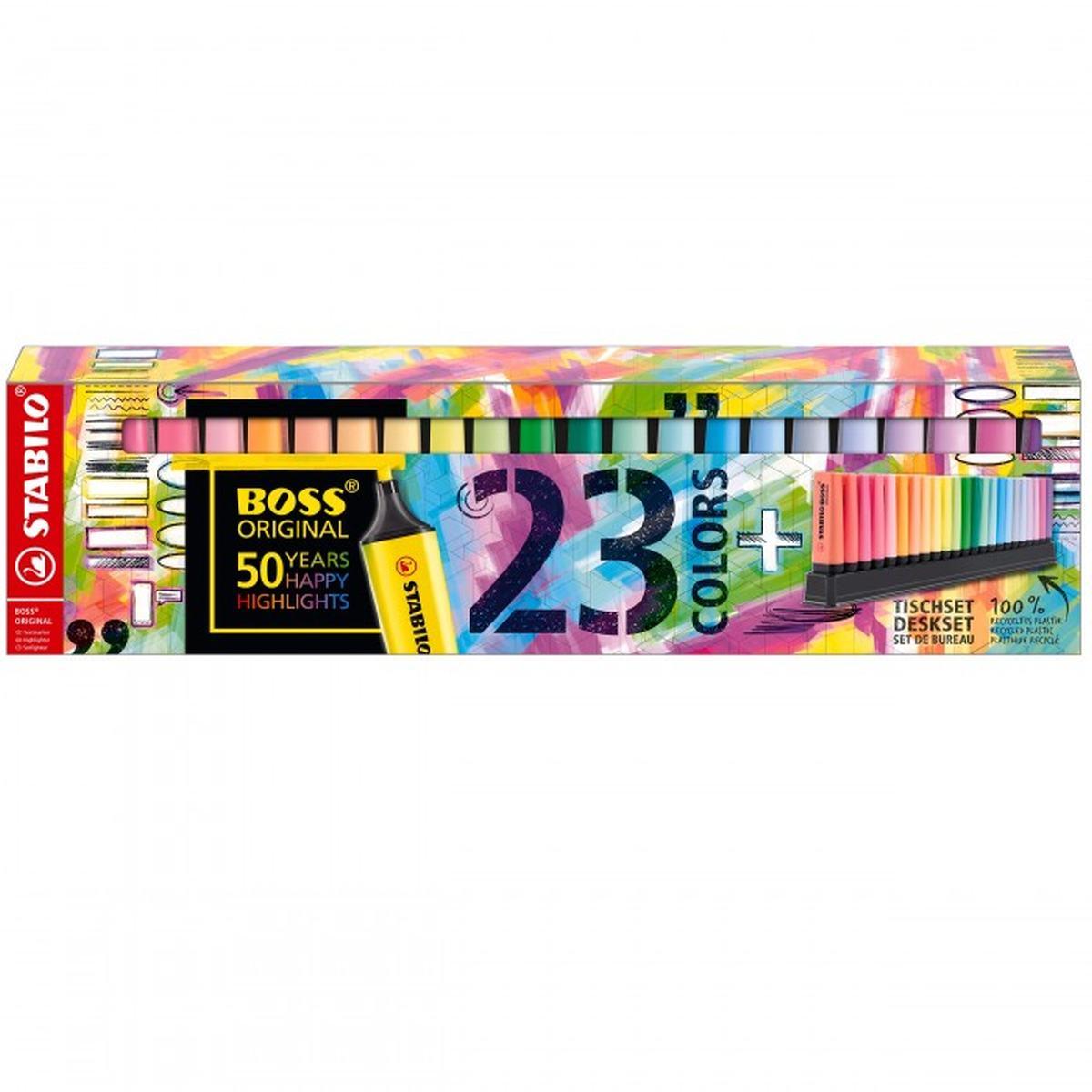 Stabilo boss original - deskset 23 evidenziatori (9 fluo + 14 pastel)