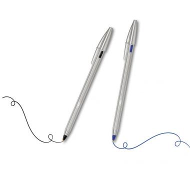 Bic cristal metal re'new - penna a sfera + 2 ricariche - punta 1.0 mm