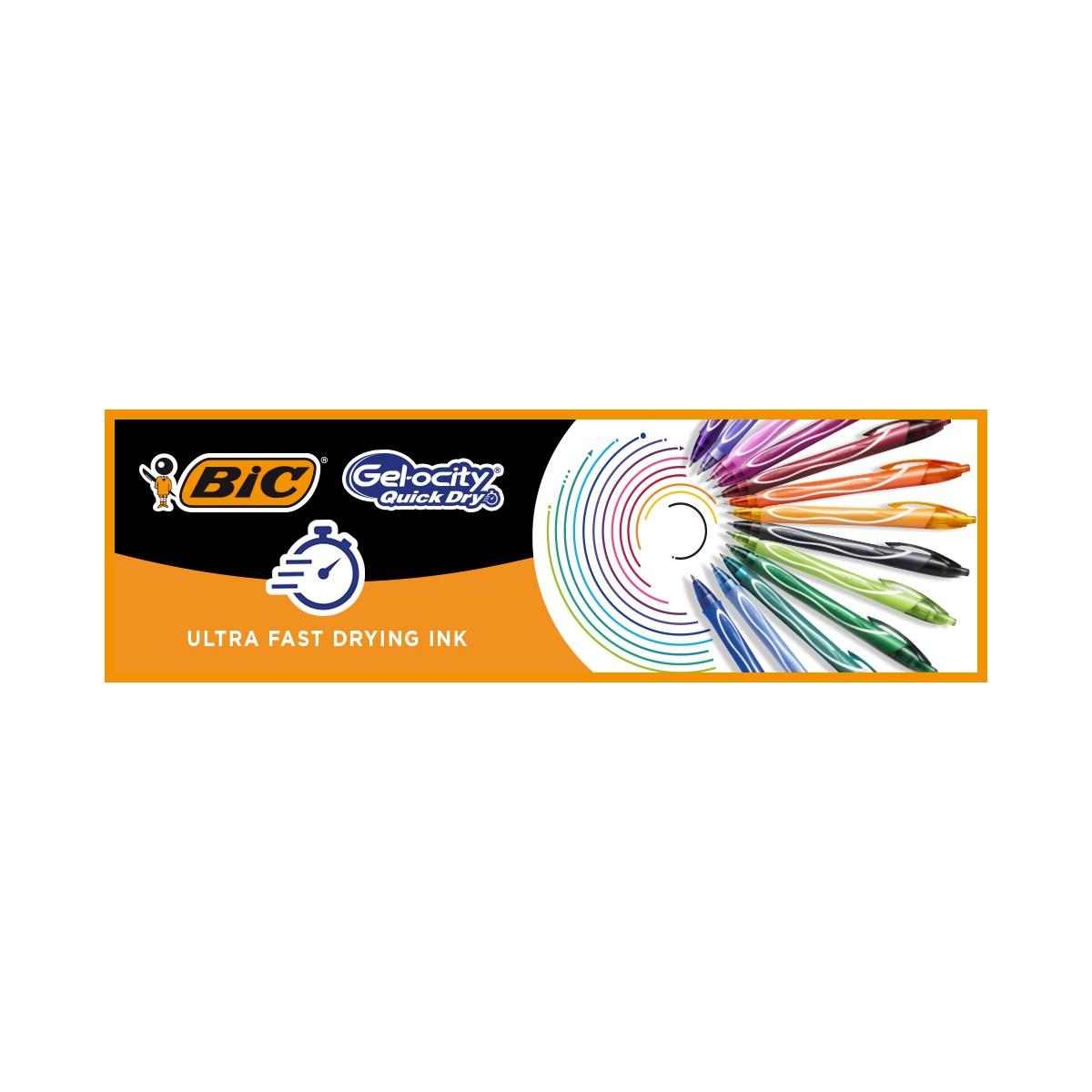 Bic gel-ocity quick dry - penna a scatto gel - 0,7 mm -