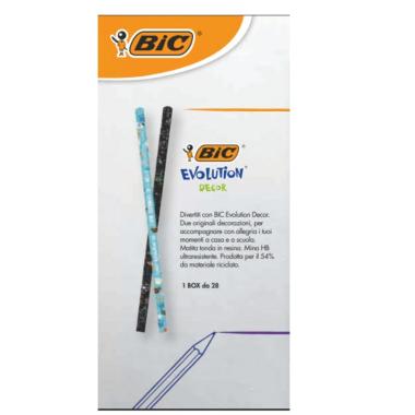 Bic evolution hb decor - matita in grafite decorata - 2 fantasie