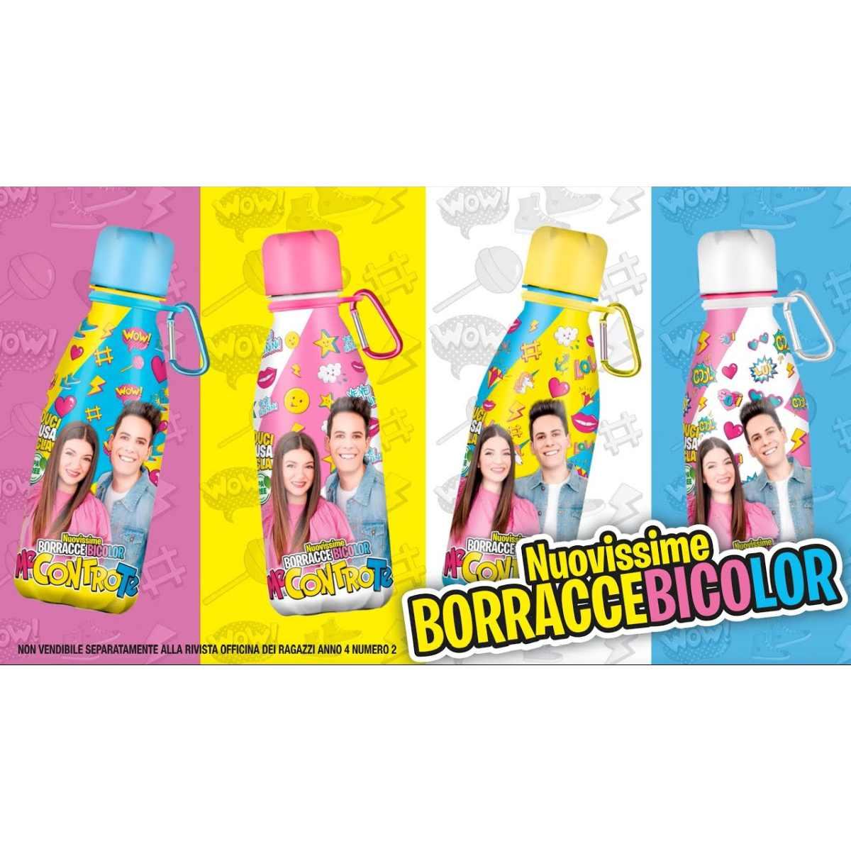 Borraccia bi-color 430 ml in plastica - me contro te