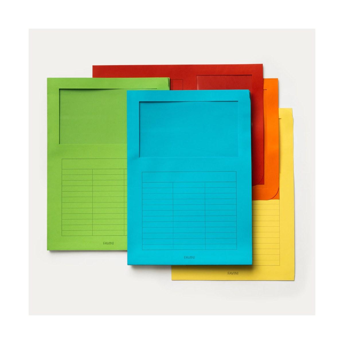 Favini - cartelline folderluce con finestra - 140 gr - 10 pz - 22 x 31 cm