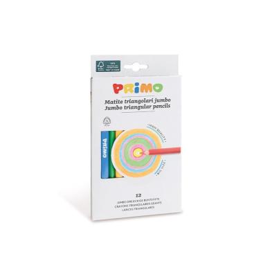 Primo - pastelli triangolari jumbo laccate -  5,5mm - 12 pz