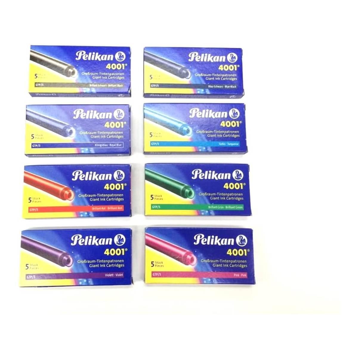 Pelikan - cartuccia d'inchiostro lunga 4001 - confezione da 5 refill
