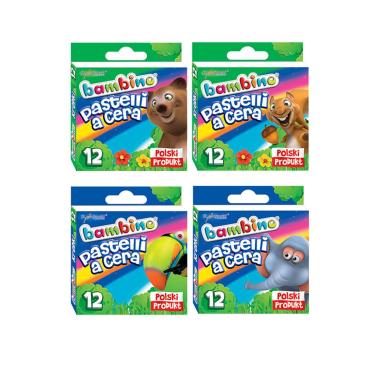 Bambino - pastelli a cera 12 colori