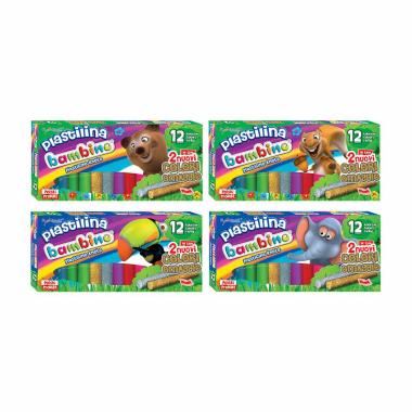 Bambino - plastilina 12 + 2 colori (incluso oro e argento)